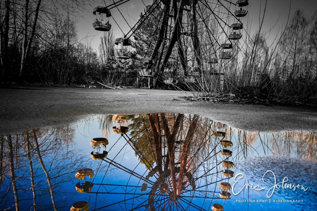 The iconic Ferris wheel in the ghost town of Pripyat